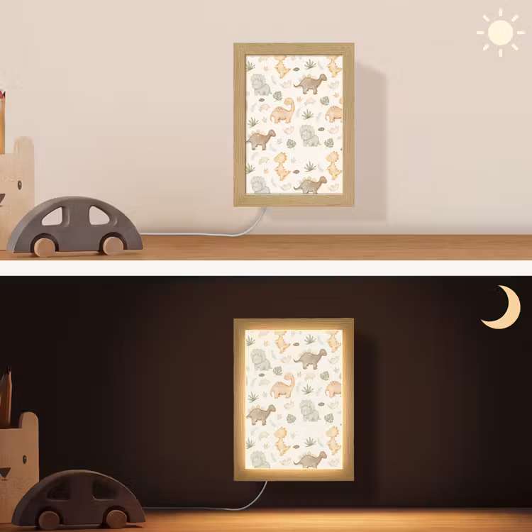 Lightbox - Wandlamp kinderkamer - Dino - Patroon - Pastel — 4