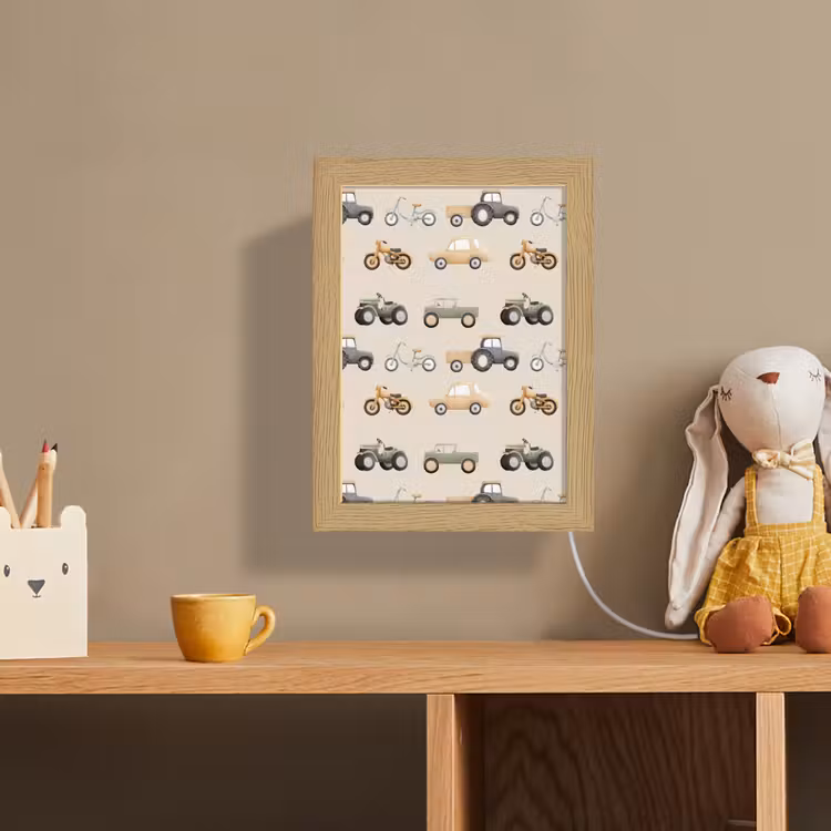 Lightbox - Wandlamp kinderkamer - Retro - voertuigen - patroon — 3