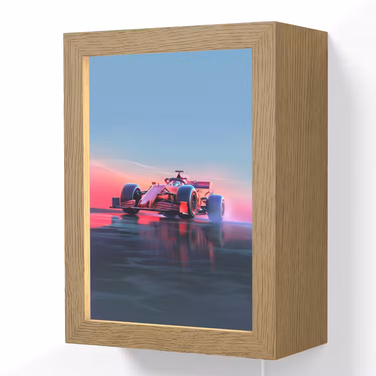 Lightbox - Wandlamp kinderkamer - Formule 1 - Race - Auto - Jongens — 1