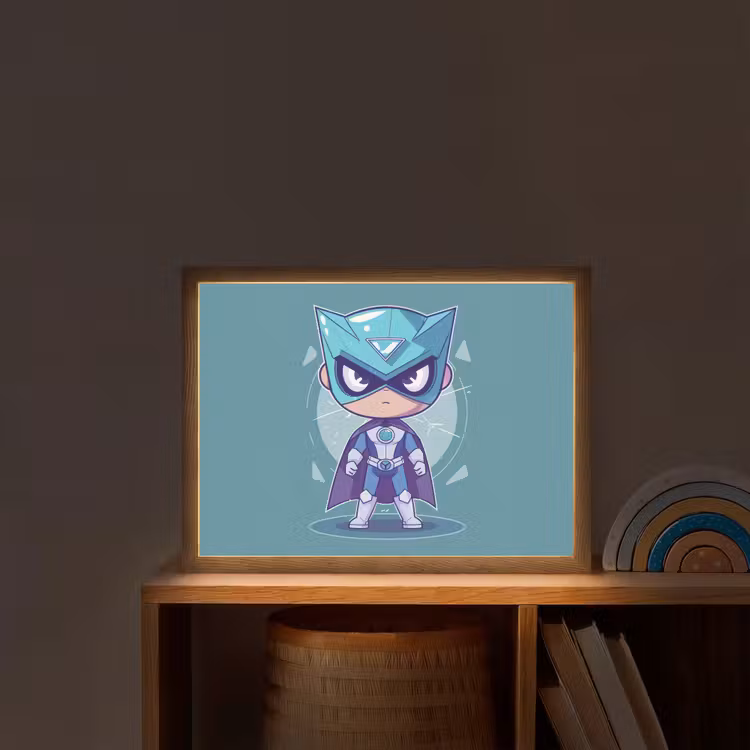 Lightbox - Wandlamp kinderkamer - Superheld - Blauw - Jongens — 2