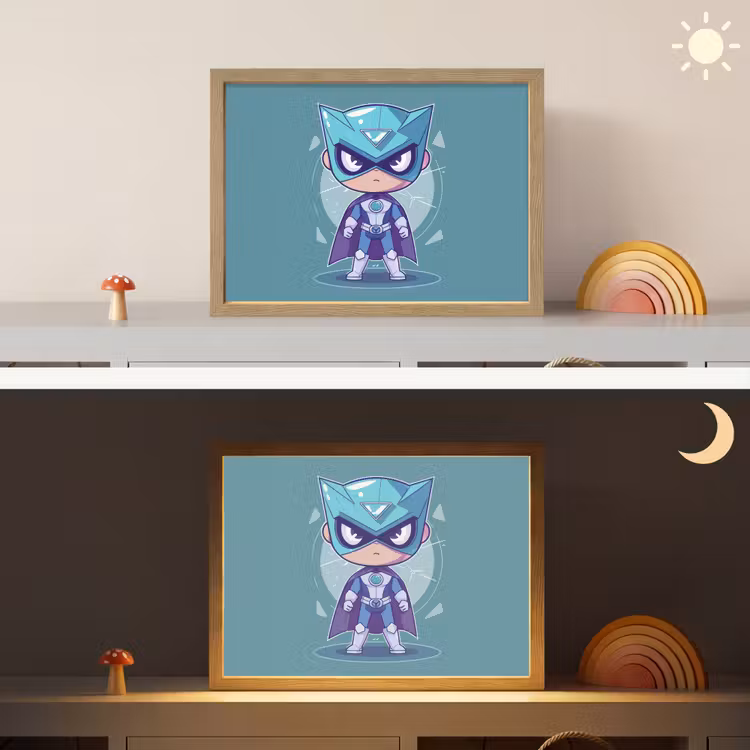 Lightbox - Wandlamp kinderkamer - Superheld - Blauw - Jongens — 6