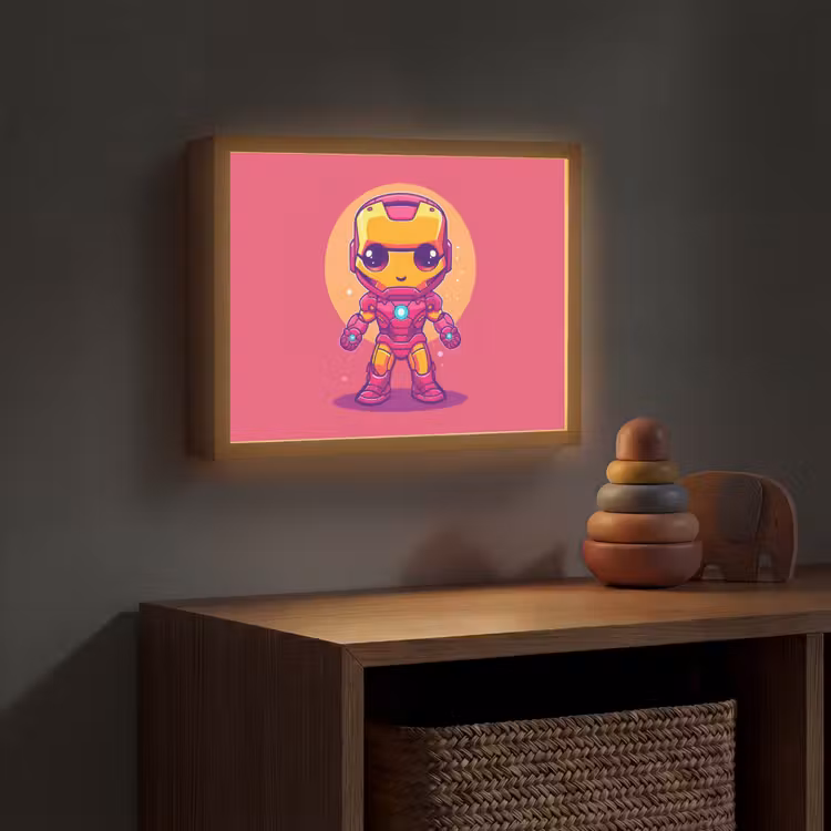 Lightbox - Wandlamp kinderkamer - Superheld - Jongens - Rood - Paars — 4