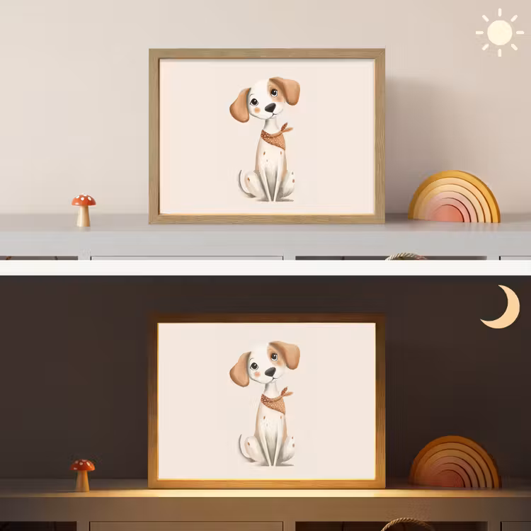 Lightbox - Wandlamp kinderkamer - Hond - Pup - Beige — 6