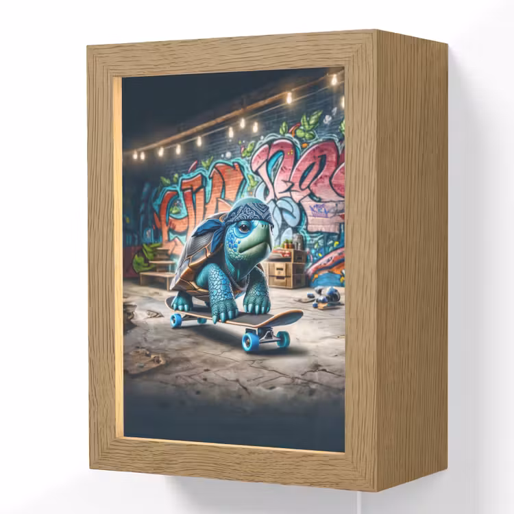 Lightbox - Wandlamp kinderkamer - Schildpad - Graffiti - Skateboard - Jongens — 1