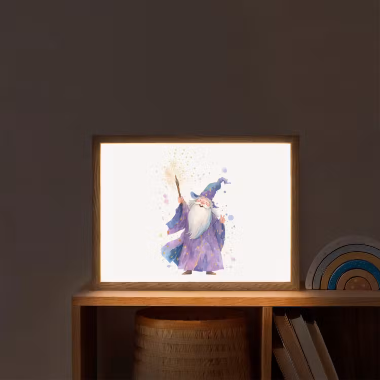 Lightbox - Wandlamp kinderkamer - Tovenaar - Magie - Paars — 2