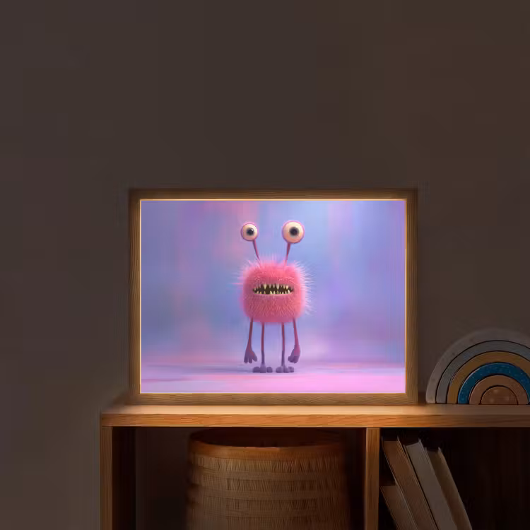 Lightbox - Wandlamp kinderkamer - Monster - Roze - Paars — 2