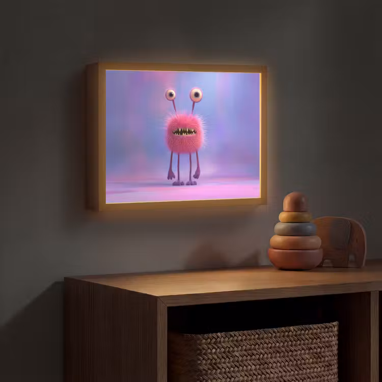 Lightbox - Wandlamp kinderkamer - Monster - Roze - Paars — 4