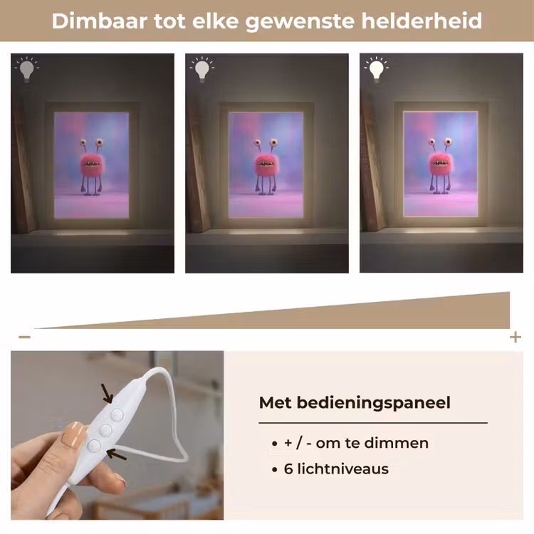 Lightbox - Wandlamp kinderkamer - Monster - Roze - Paars — 6