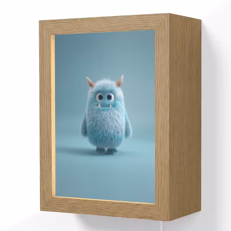 Lightbox - Wandlamp kinderkamer - Monster - Blauw — 1