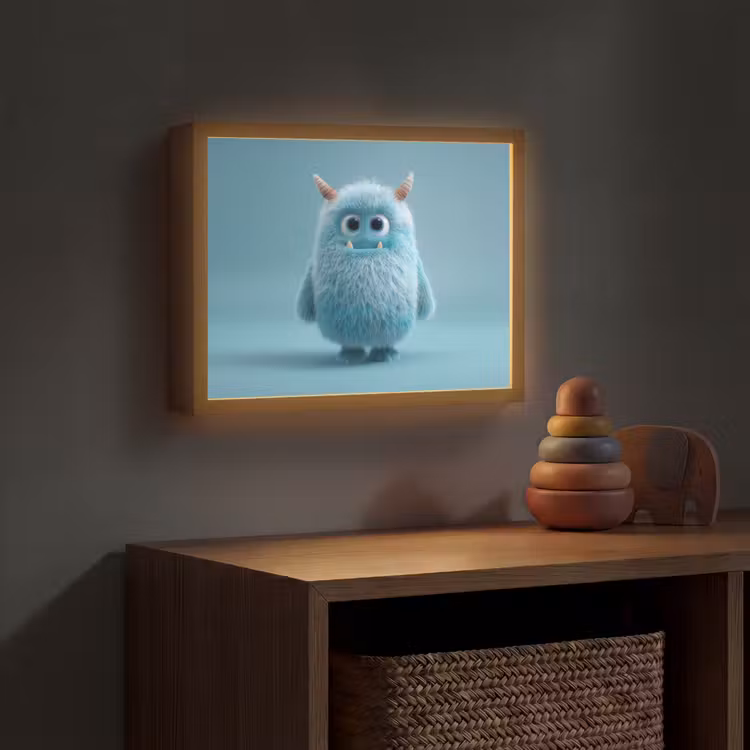 Lightbox - Wandlamp kinderkamer - Monster - Blauw — 4