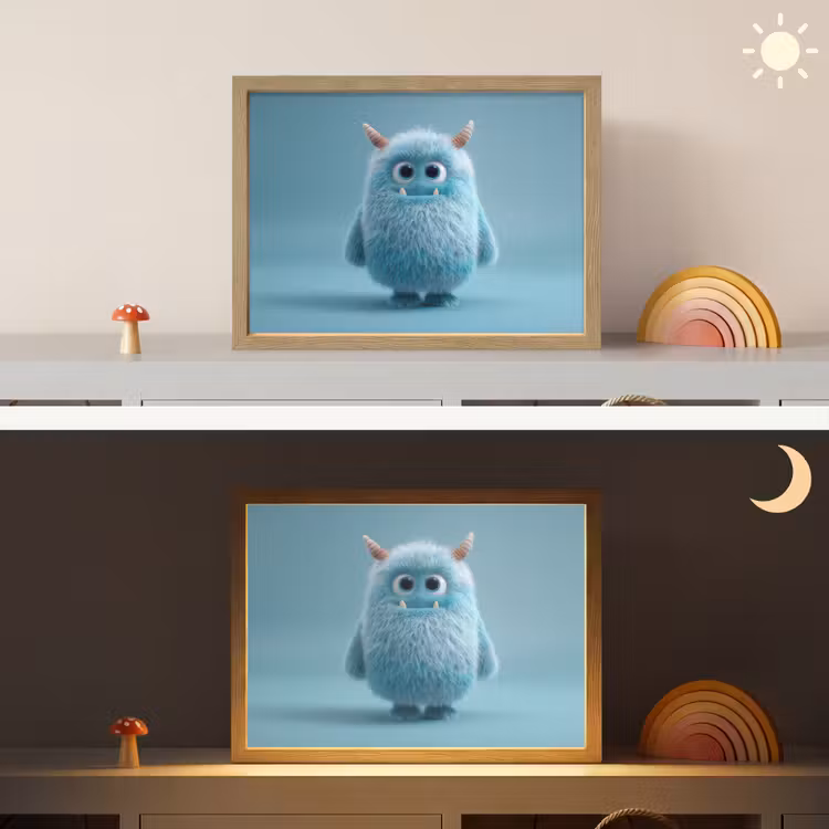 Lightbox - Wandlamp kinderkamer - Monster - Blauw — 6