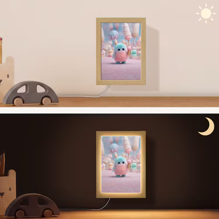 Lightbox - Wandlamp kinderkamer - Monster - Pastel - Roze - Snoep — 4