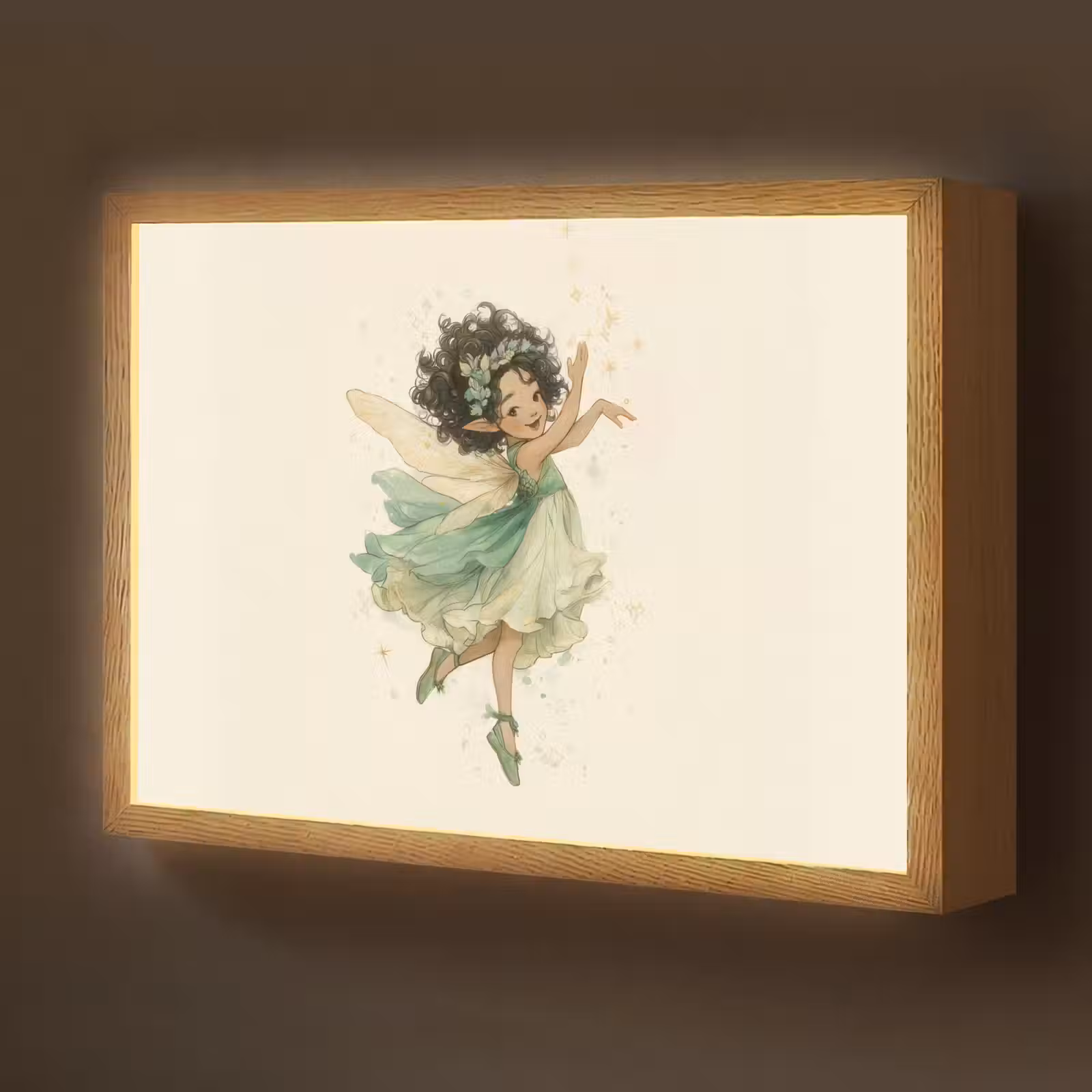 Lightbox - Wandlamp kinderkamer - Fee - Groen - Magie — 1