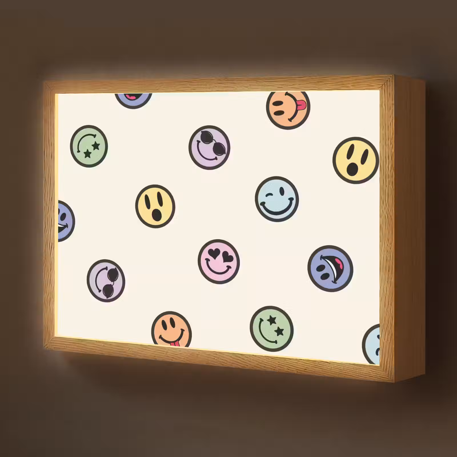 Lightbox - Wandlamp kinderkamer - Smileys - Kleurrijk - Grappig — 1