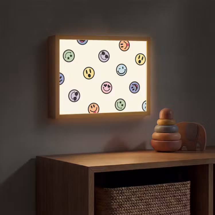 Lightbox - Wandlamp kinderkamer - Smileys - Kleurrijk - Grappig — 4