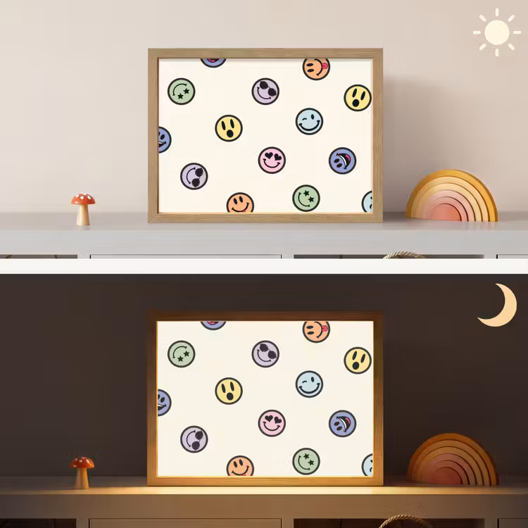 Lightbox - Wandlamp kinderkamer - Smileys - Kleurrijk - Grappig — 6
