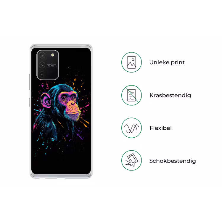Telefoonhoesje Softcase - Aap - Verf - Neon - Kleur — 5