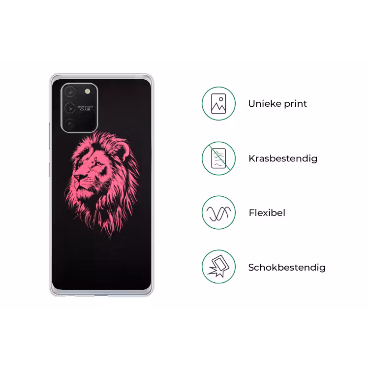 Telefoonhoesje Softcase - Leeuw - Zwart - Roze - Neon — 5