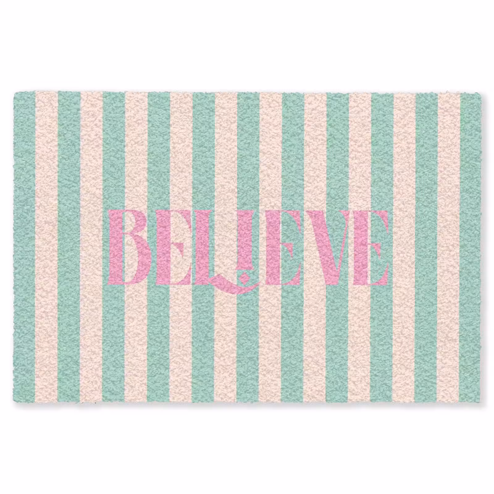 Vloerkleed - Roze - Groen - Strepen - Believe — 1