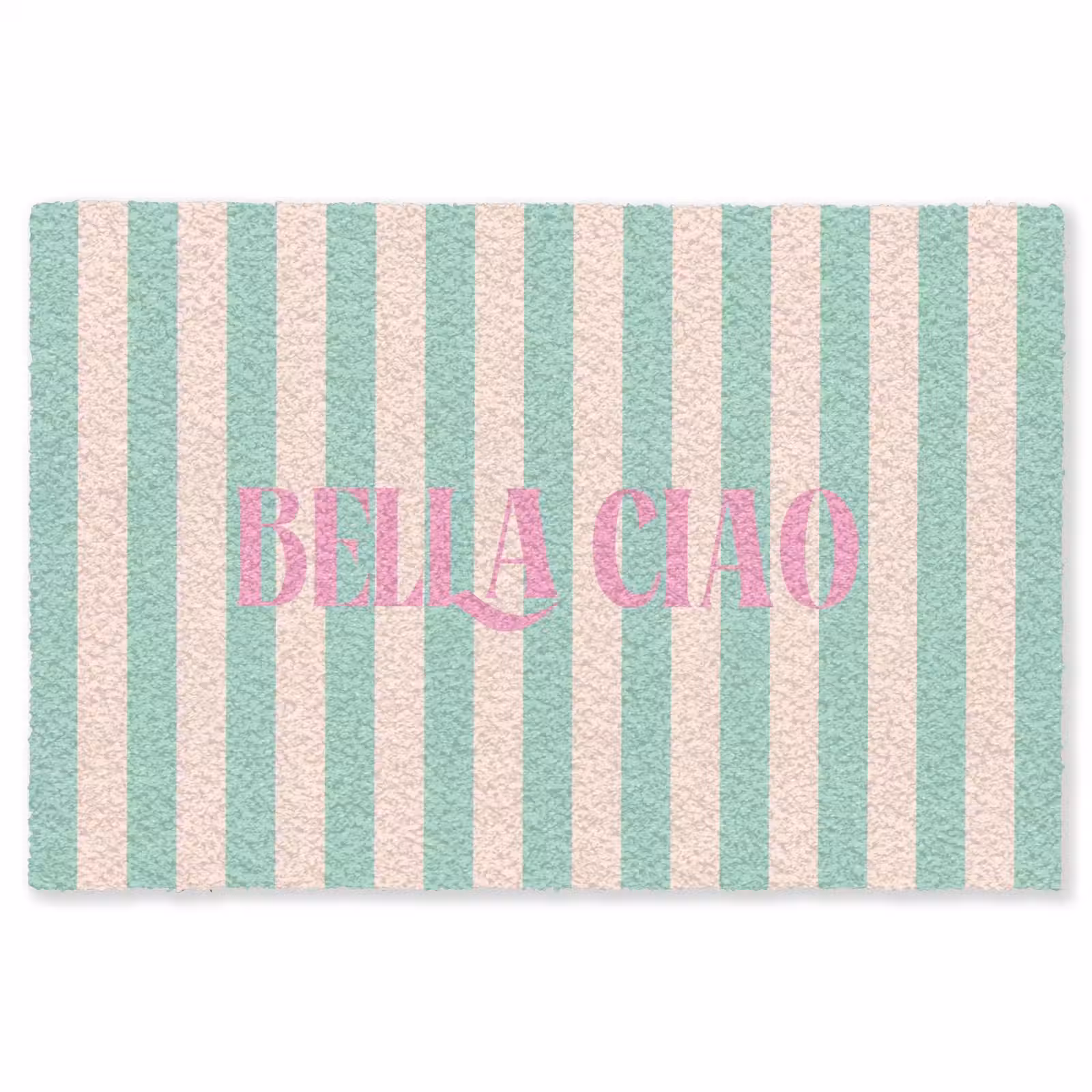 Vloerkleed - Roze - Groen - Strepen - Bella ciao — 1
