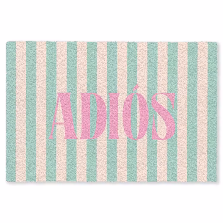 Vloerkleed - Groen - Strepen - Roze - Adiós — 1