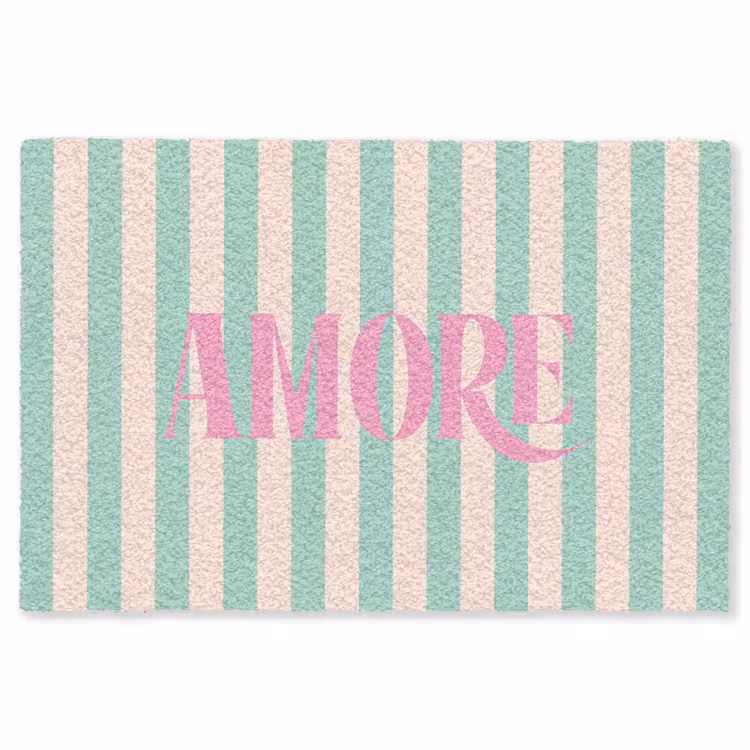 Vloerkleed - Roze - Groen - Strepen - Amore — 1