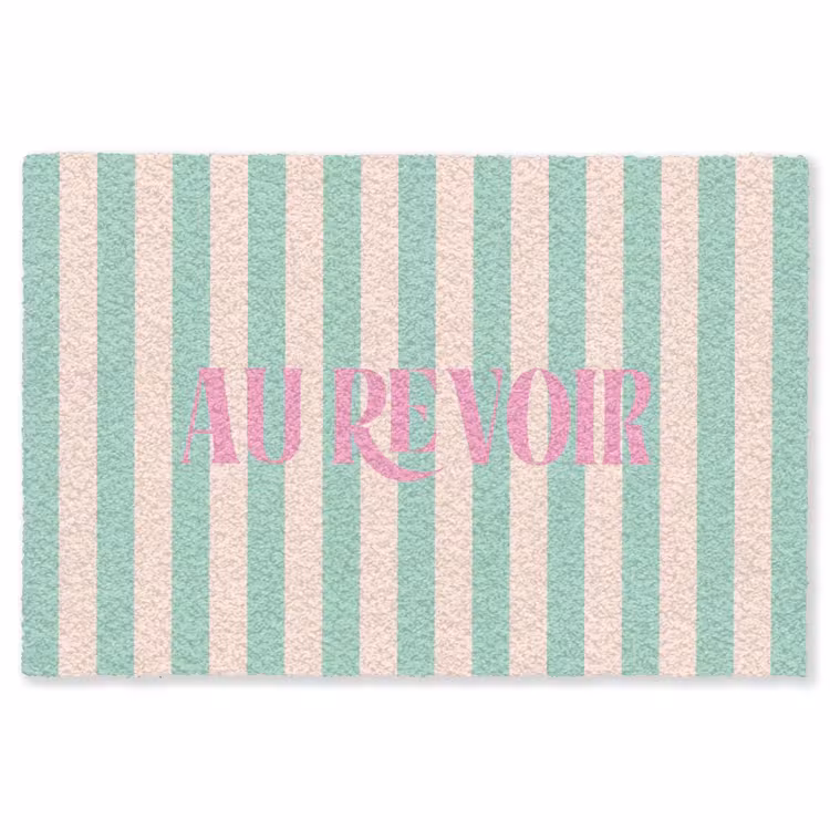Vloerkleed - Roze - Groen - Strepen - Au revoir — 1