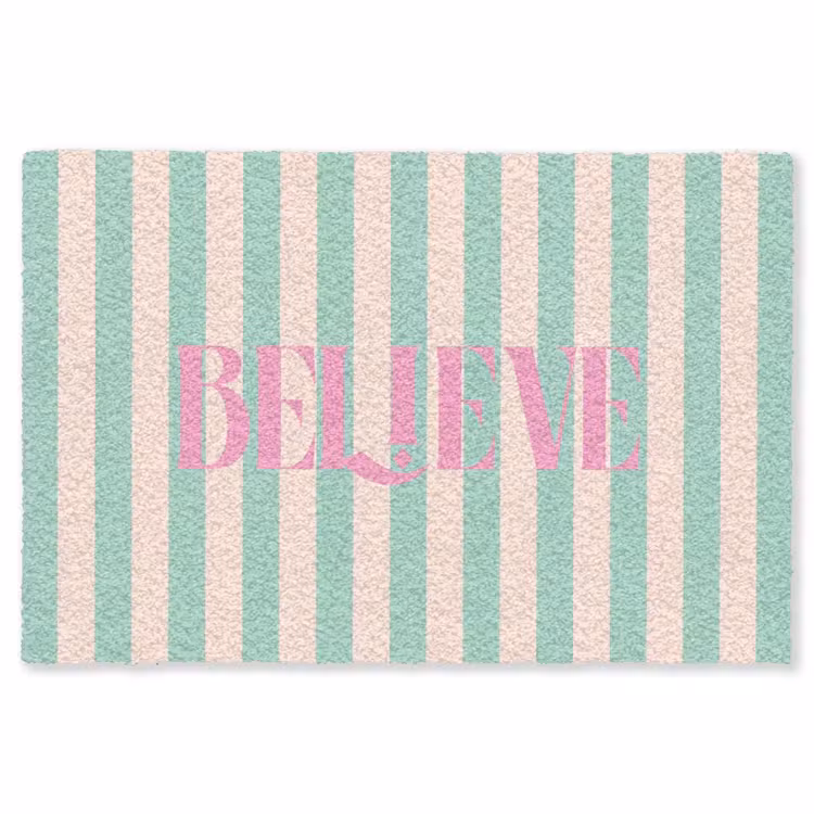 Vloerkleed - Roze - Groen - Strepen - Believe — 1