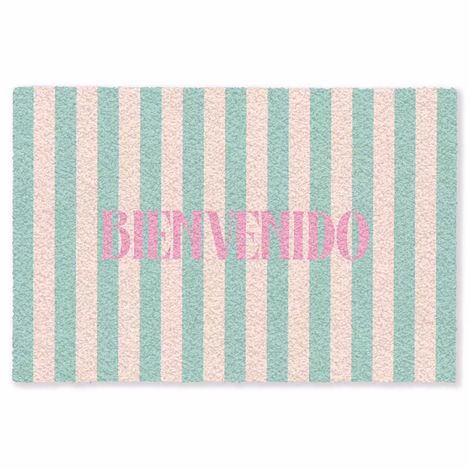 Vloerkleed - Roze - Groen - Strepen - Bienvenido — 1