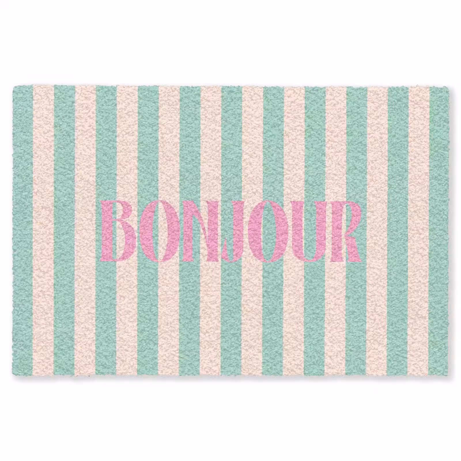 Vloerkleed - Roze - Groen - Strepen - Bonjour — 1