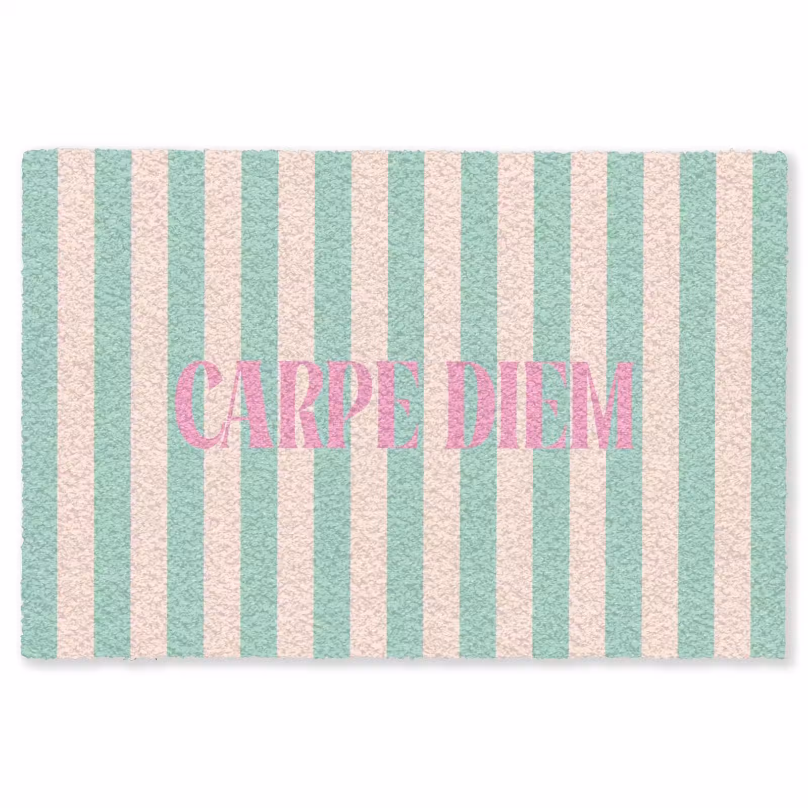 Vloerkleed - Roze - Groen - Strepen - Carpe diem — 1