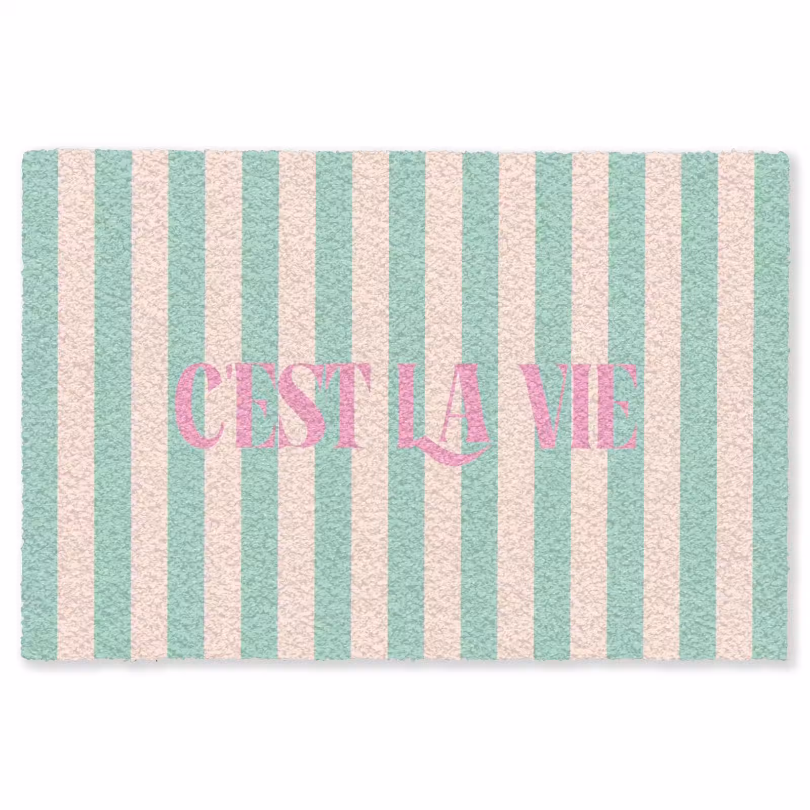 Vloerkleed - Roze - Groen - Strepen - C'est la vie — 1