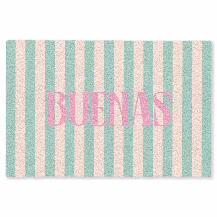 Vloerkleed - Roze - Groen - Strepen - Buenas — 1