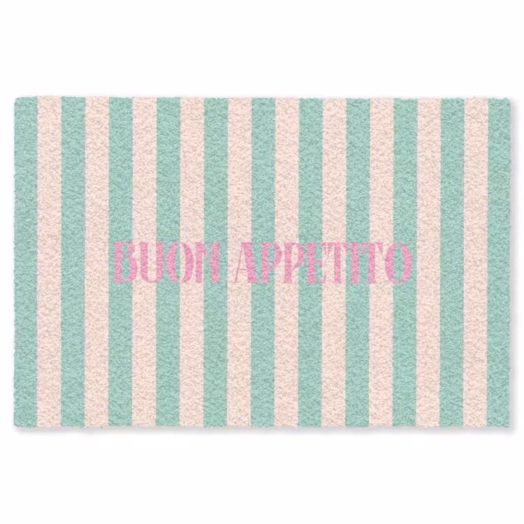 Vloerkleed - Roze - Groen - Strepen - Buon appetito — 1