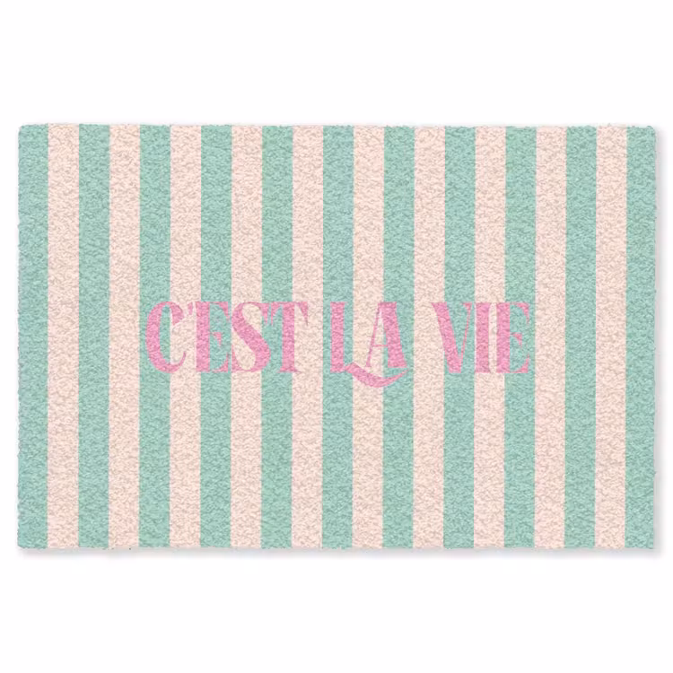 Vloerkleed - Roze - Groen - Strepen - C'est la vie — 1