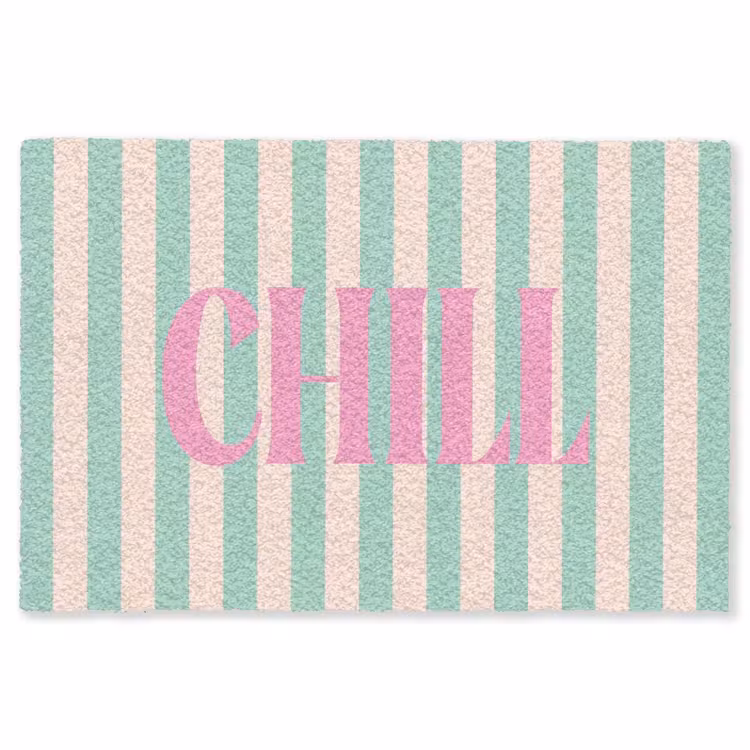 Vloerkleed - Roze - Groen - Strepen - Chill — 1