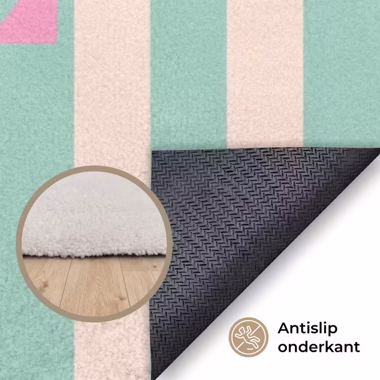 Vloerkleed - Roze - Groen - Strepen - Chill — 4