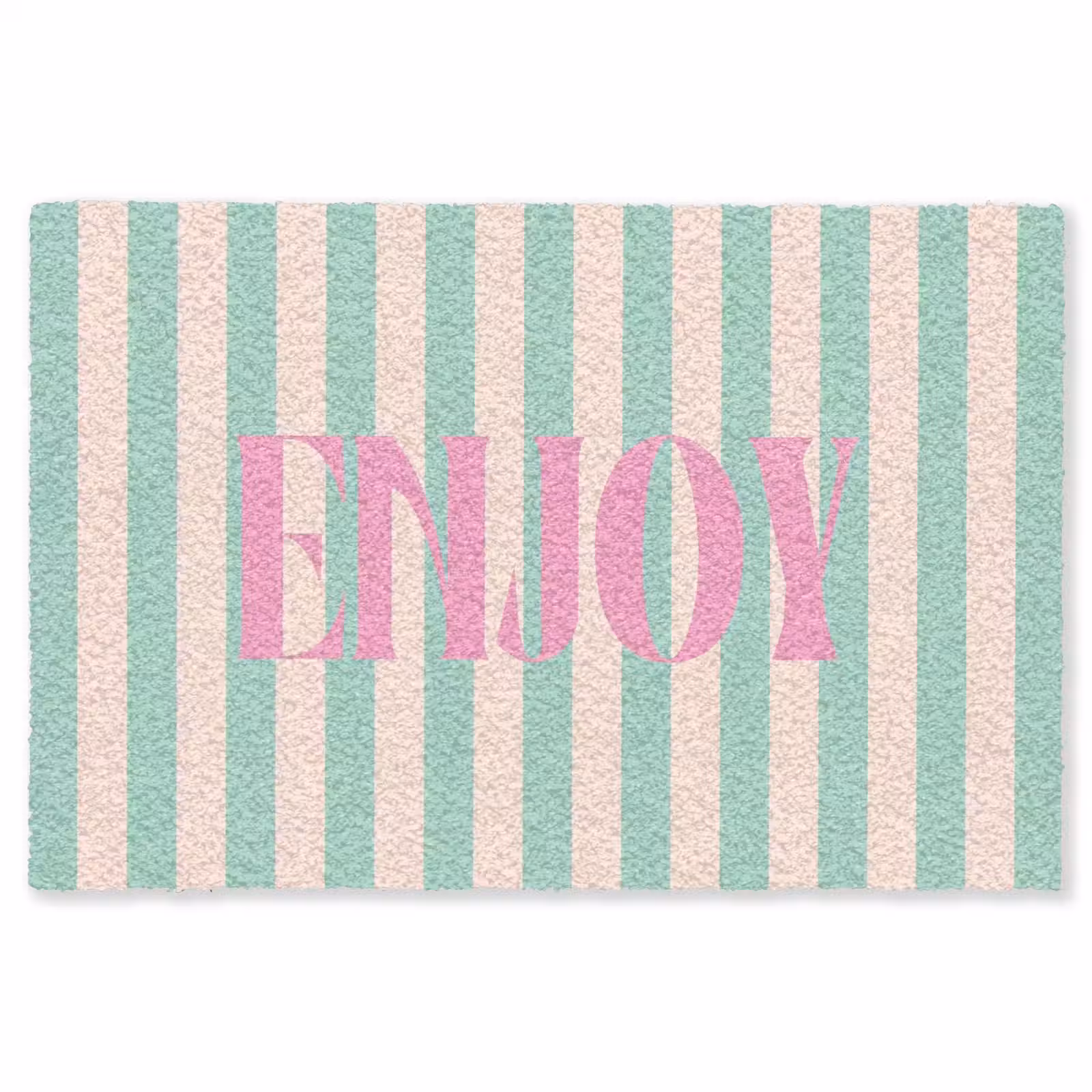 Vloerkleed - Roze - Groen - Strepen - Enjoy — 1