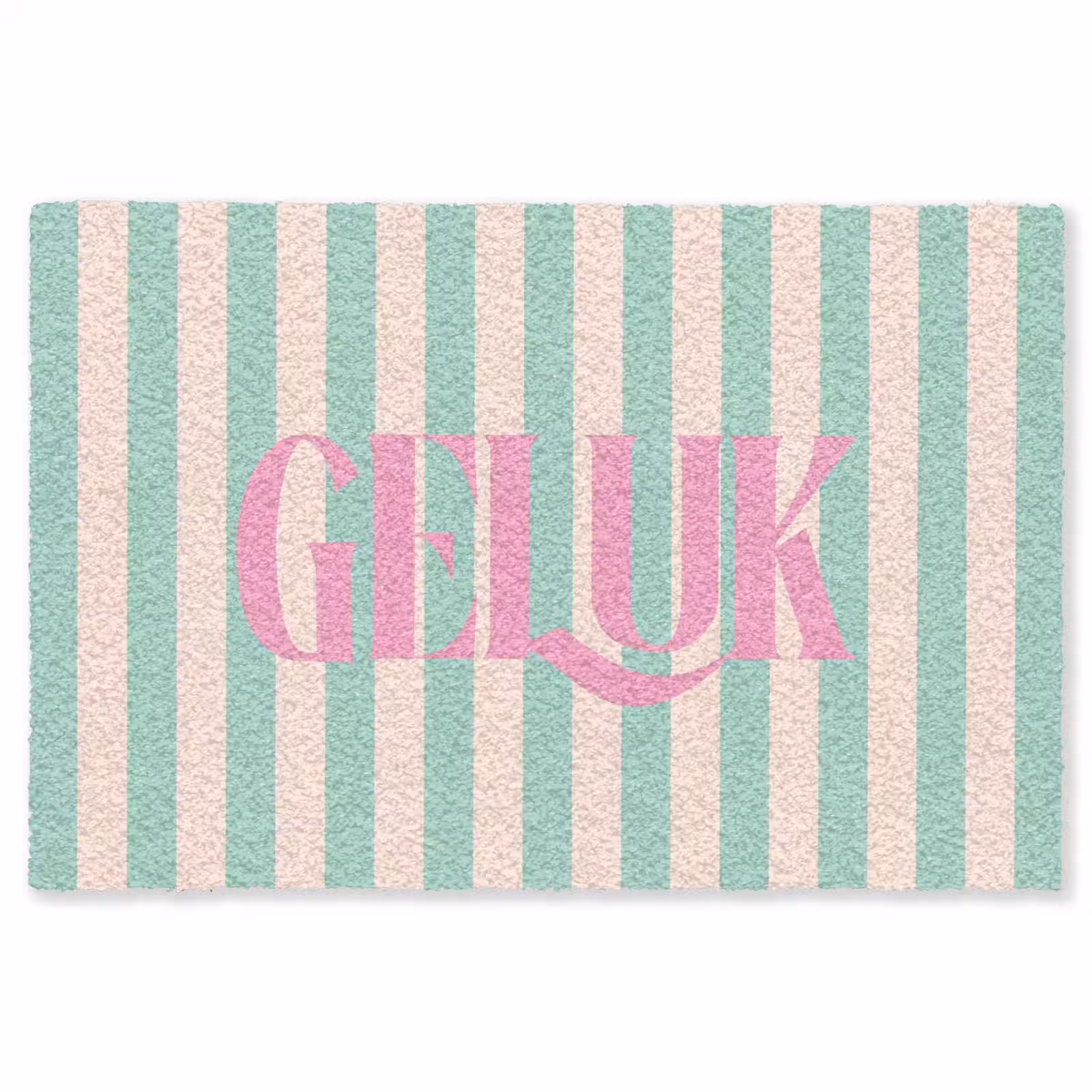 Vloerkleed - Roze - Groen - Strepen - Geluk — 1