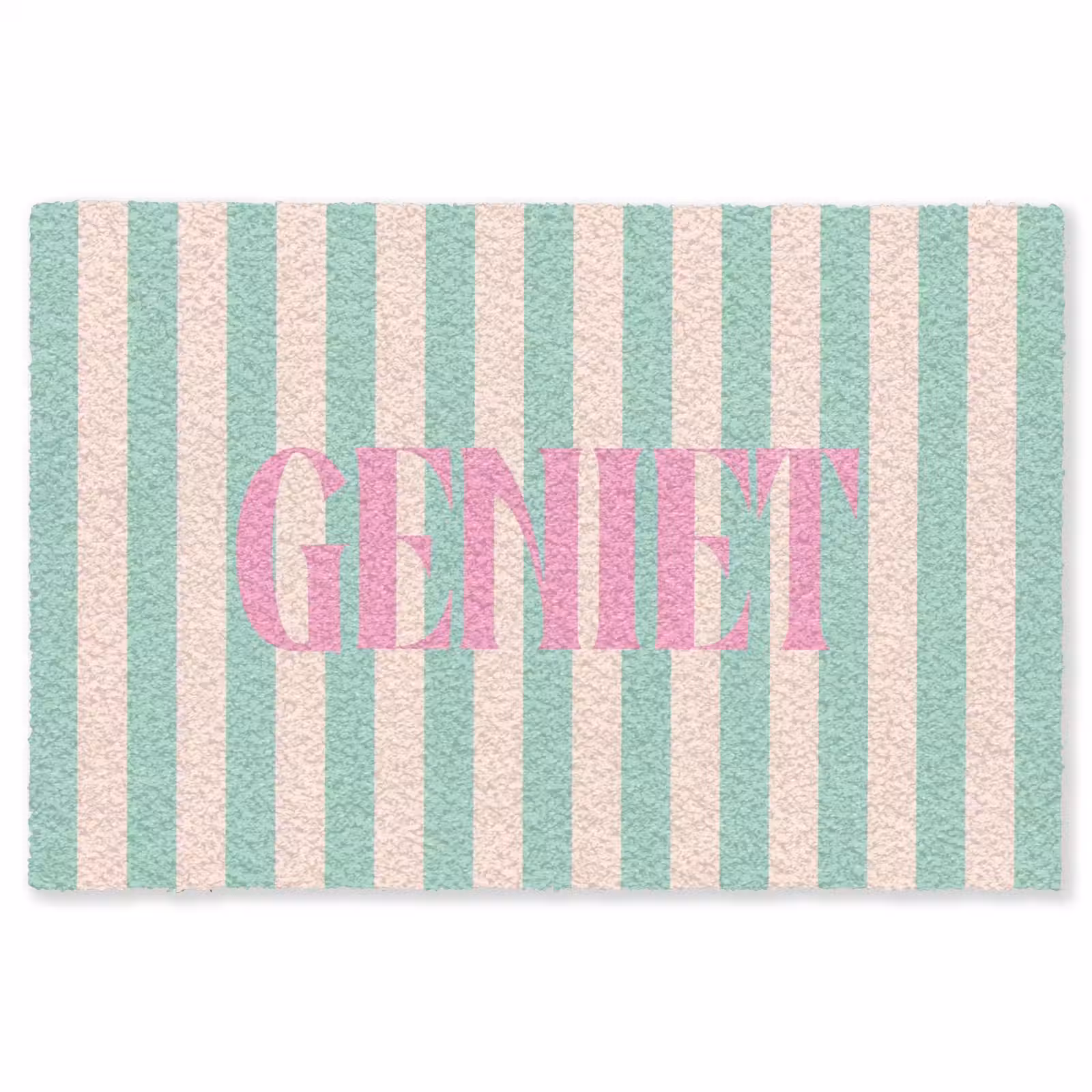 Vloerkleed - Roze - Groen - Strepen - Geniet — 1