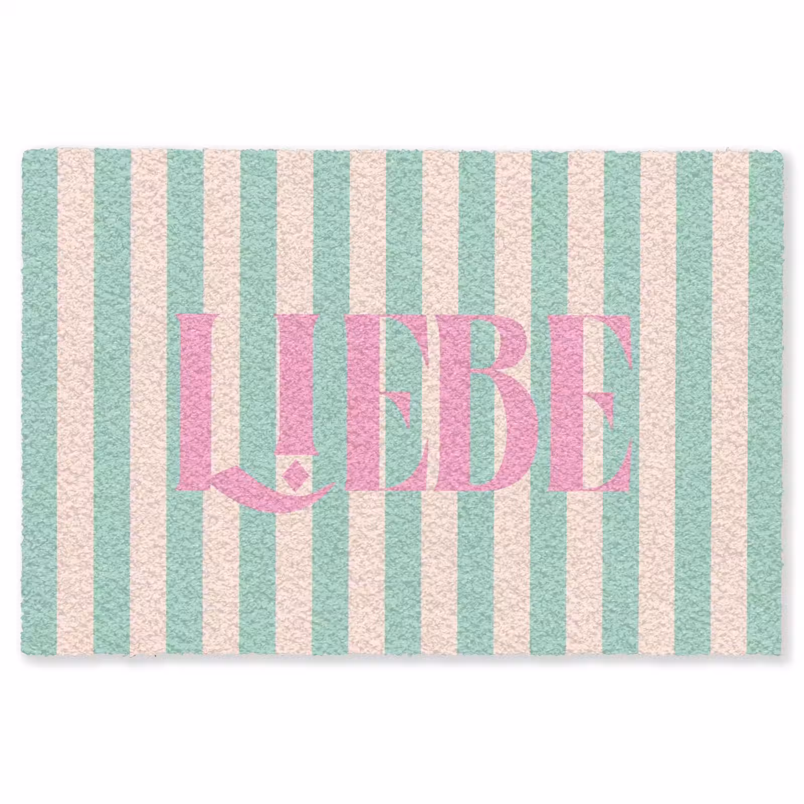 Vloerkleed - Roze - Groen - Strepen - Liebe — 1