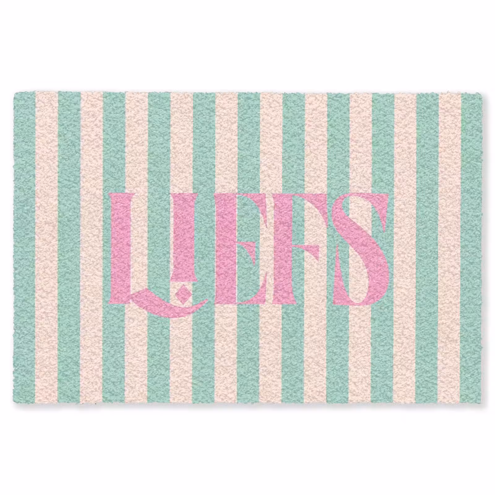 Vloerkleed - Roze - Groen - Strepen - Liefs — 1