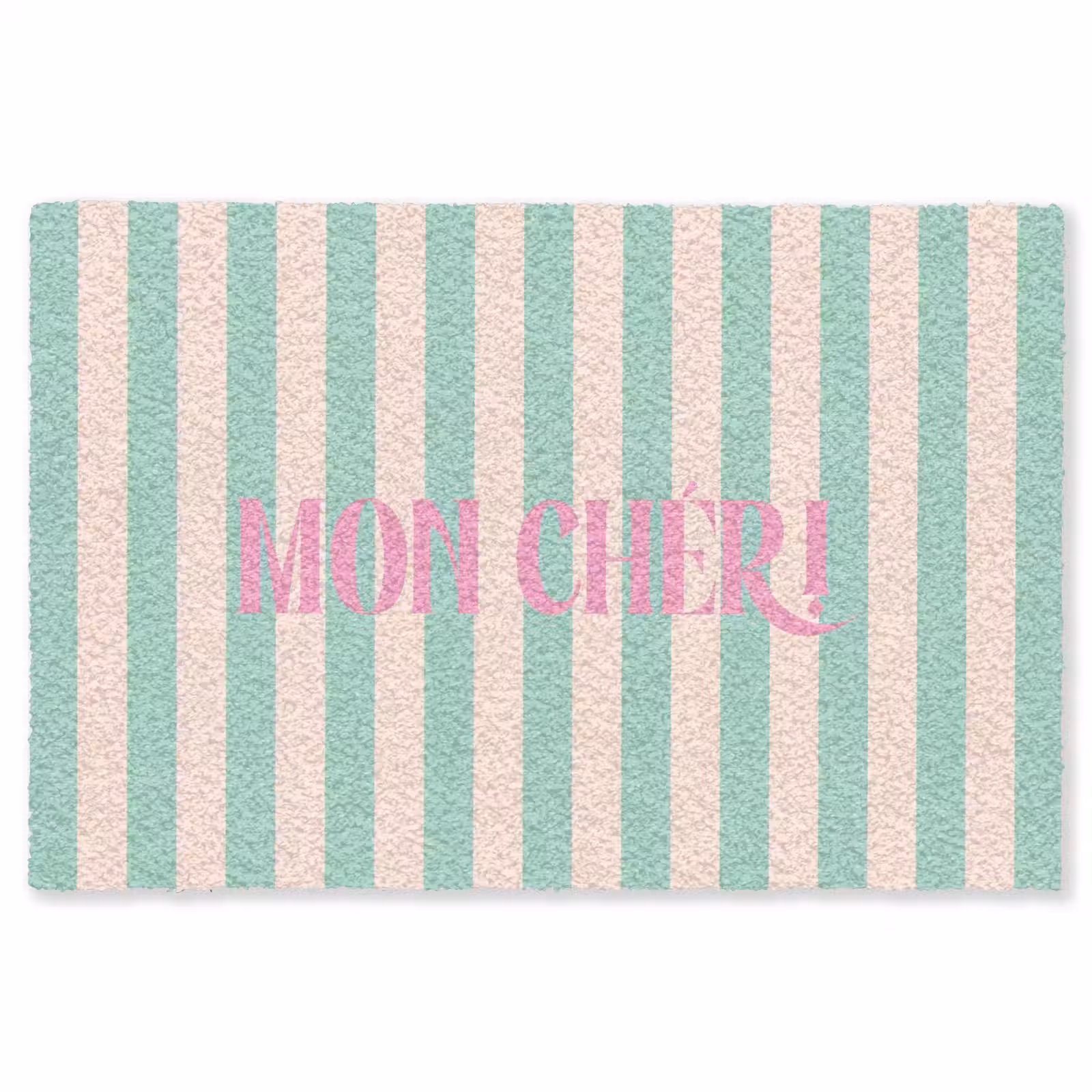 Vloerkleed - Roze - Groen - Strepen - Mon chéri — 1