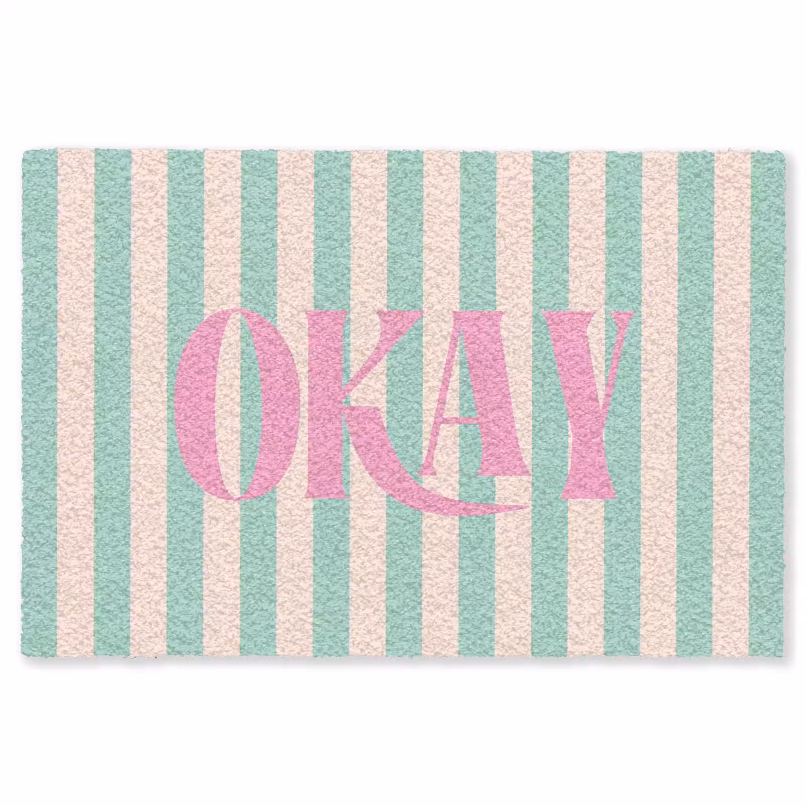 Vloerkleed - Roze - Groen - Strepen - Okay — 1