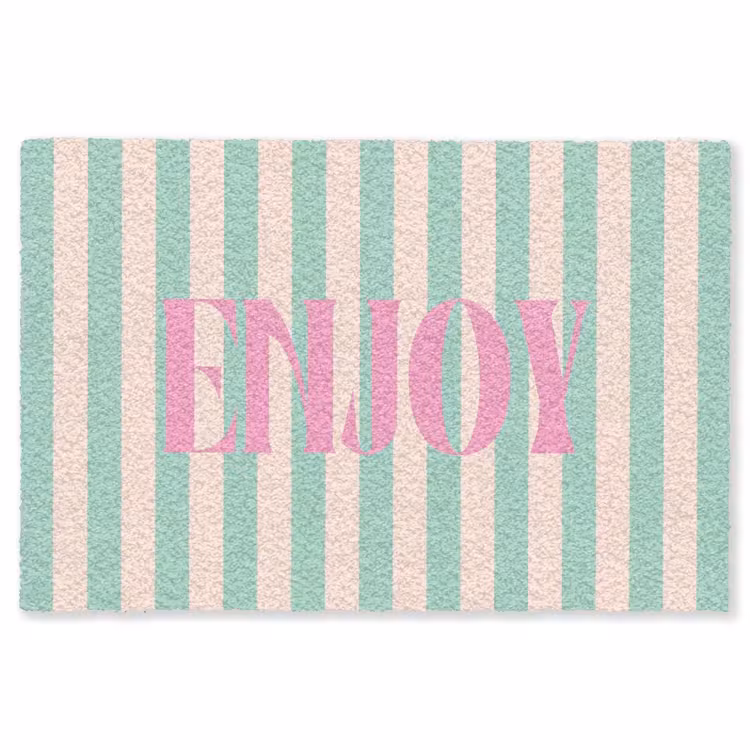Vloerkleed - Roze - Groen - Strepen - Enjoy — 1