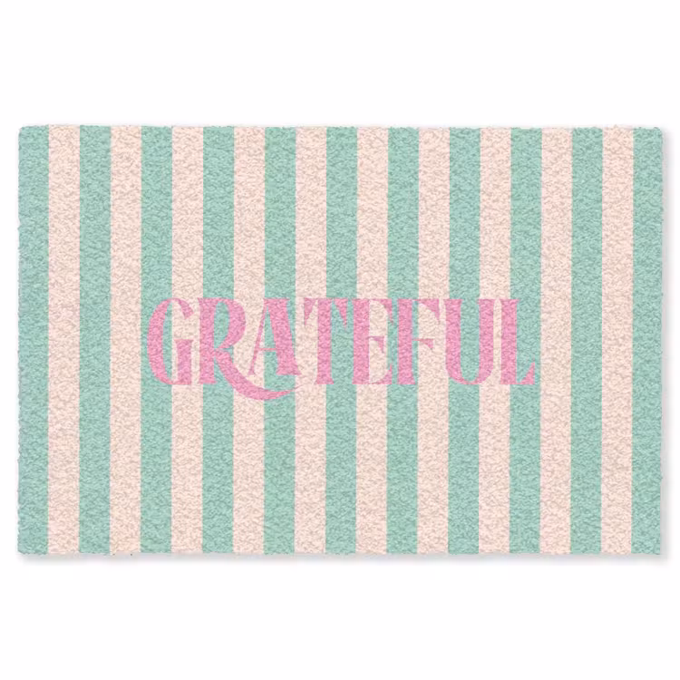 Vloerkleed - Roze - Groen - Strepen - Grateful — 1