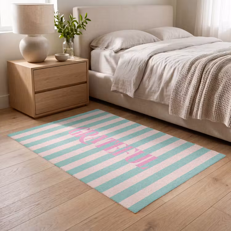 Vloerkleed - Roze - Groen - Strepen - Grateful — 5