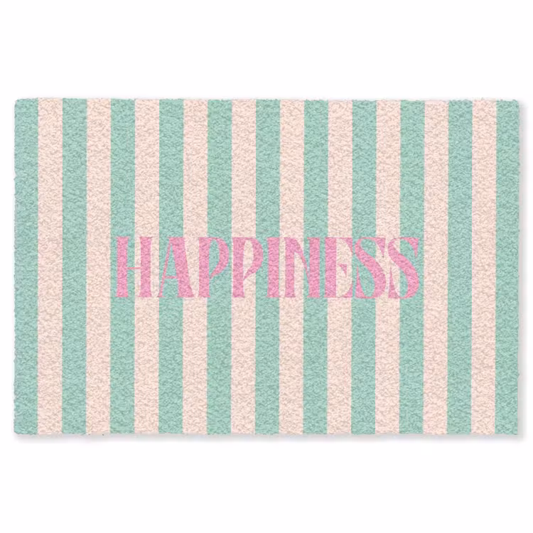 Vloerkleed - Roze - Groen - Strepen - Happiness — 1