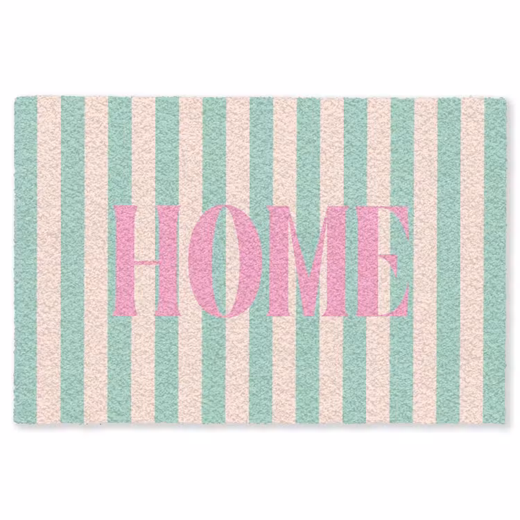 Vloerkleed - Roze - Groen - Strepen - Home — 1