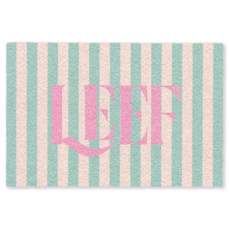 Vloerkleed - Roze - Groen - Strepen - Leef — 1